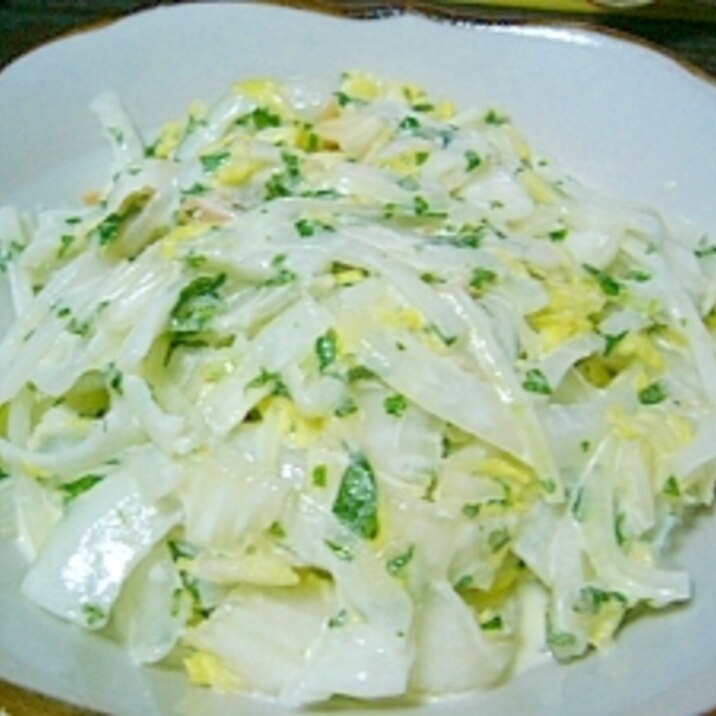 サッパリ(/・ω・)/☆玉葱と白菜の梅マヨサラダ